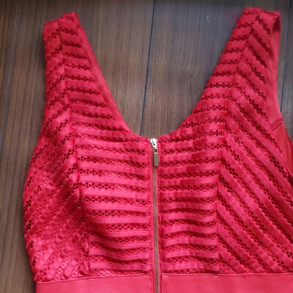 New York and Co Eyelet Orange Spring Dress Size 8 - Picture 6 of 9